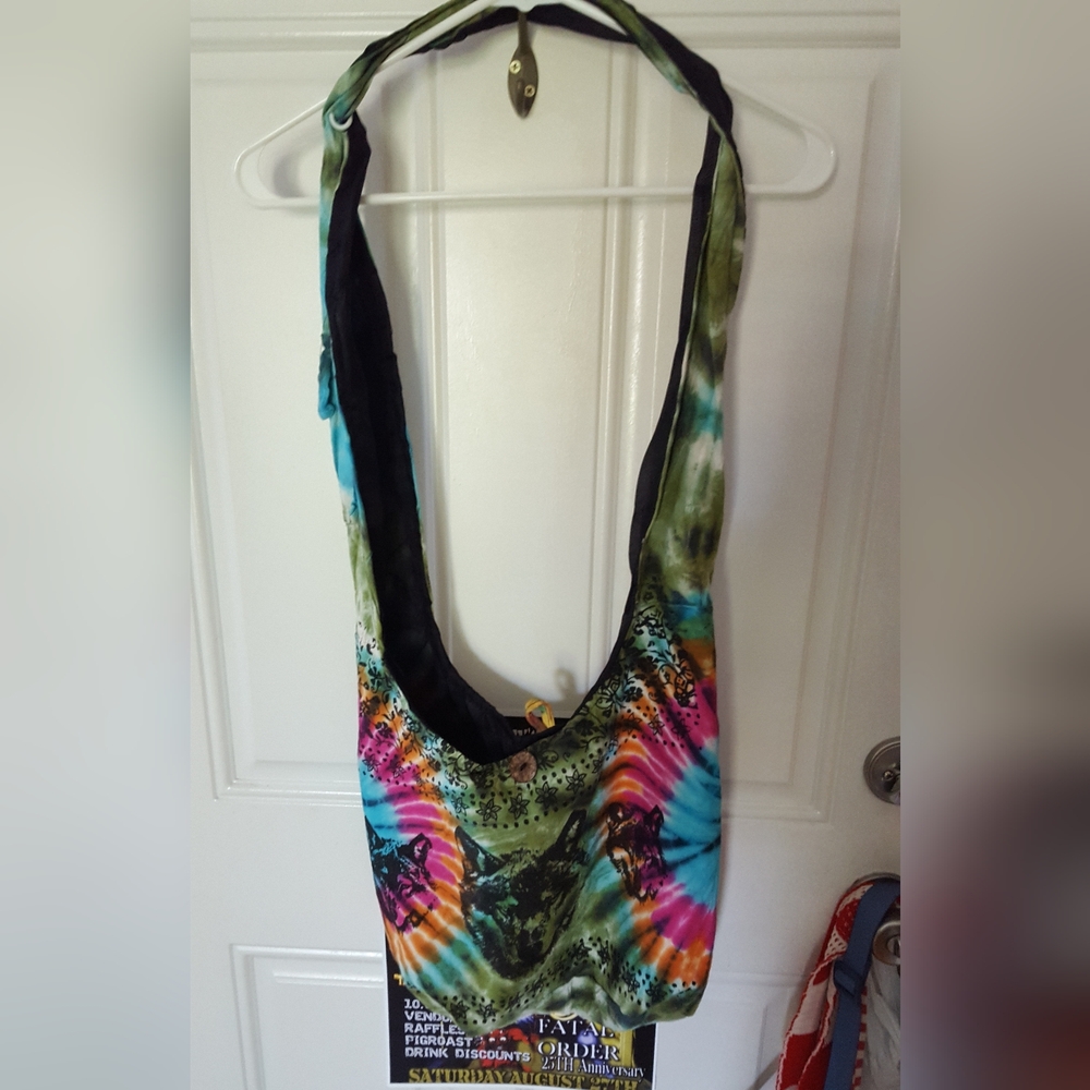 Spacious pretty tie dye bohemian Festival crossbody